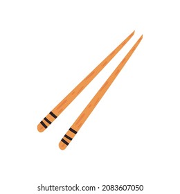 asian wooden sticks over white