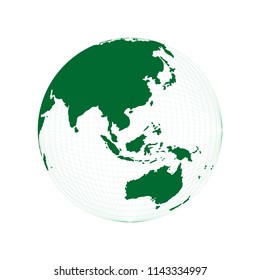 asian world globe green vector illustration