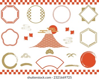 Asian-Inspired Vector Material Set for Titles and Heading Frames