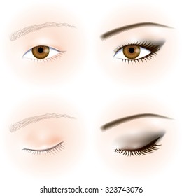 Asians Eyes. Eye Makeup