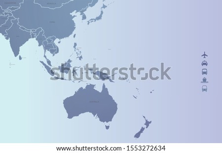 asia-oceania countries named map.
pacific ocean countries map.