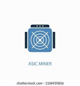 ASIC Miner concept 2 colored icon. Simple blue element illustration. ASIC Miner concept symbol design from Cryptocurrency set. Can be used for web and mobile UI/UX