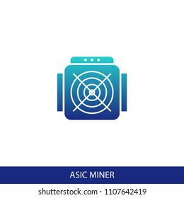 ASIC Miner concept gradient icon. Simple blue element illustration. ASIC Miner concept symbol design from Cryptocurrency set. Can be used for web and mobile UI/UX