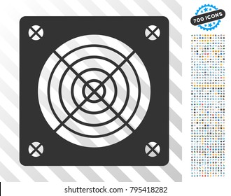 Asic Miner Hardware pictograph with 7 hundred bonus bitcoin mining and blockchain clip art. Vector illustration style is flat iconic symbols designed for cryptocurrency apps.