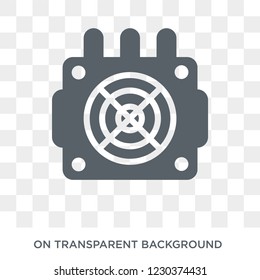 asic miner icon. Trendy flat vector asic miner icon on transparent background from Electronic devices collection. 
