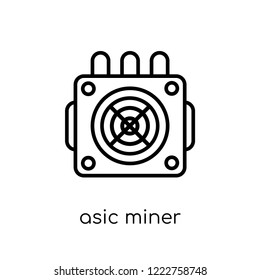 asic miner icon. Trendy modern flat linear vector asic miner icon on white background from thin line Electronic devices collection, editable outline stroke vector illustration