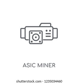 asic miner linear icon. Modern outline asic miner logo concept on white background from Electronic Devices collection. Suitable for use on web apps, mobile apps and print media.