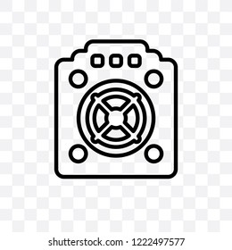 asic miner vector linear icon isolated on transparent background, asic miner transparency concept can be used for web and mobile