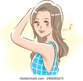 Aside beautiful young woman illustration