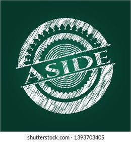 Aside chalk emblem. Vector Illustration. Detailed.