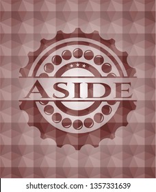 Aside red badge with geometric background. Seamless.