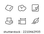 Asimple set of vector linear icons related to bed linen. It contains icons such as a blanket, a single and a double bed, Weather conditions. Filler fluff, natural linen. Editable Stroke.