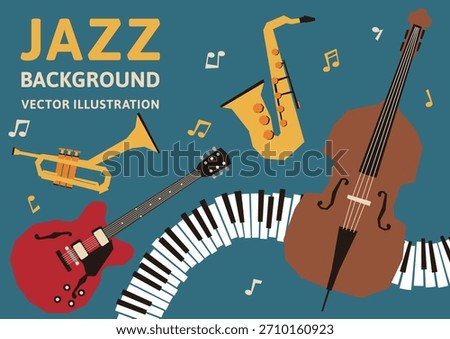 A-size background material. Vector illustration of a jazz band retro poster design