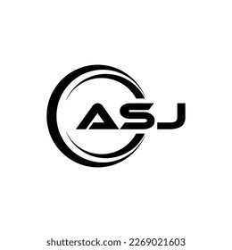 ASJ letter logo design in illustration. Vector logo, calligraphy designs for logo, Poster, Invitation, etc.