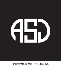 ASJ letter logo design on black background. ASJ 
creative initials letter logo concept. ASJ letter design.