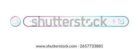 Ask AI Bar, Prompt Generate AI Bar with microphone icon, Artificial Intelligence colorful Gradient badge ,Generate text Typography and Magic star icon Ai logo. for website application image generator
