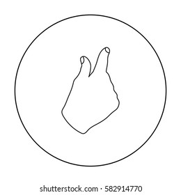 Ask for alms icon in outline style isolated on white background. Hand gestures symbol stock vector illustration.
