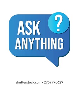 Ask Anything Speech Bubble Icon with Question Mark Vector Illustration