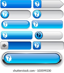 Ask blue design elements for website or app. Vector eps10.