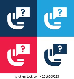Ask blue and red four color minimal icon set