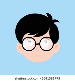ask, closed eyes, expression boy wearing white glass design
