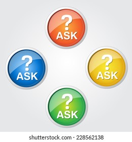 Ask Colorful Vector Icon Design