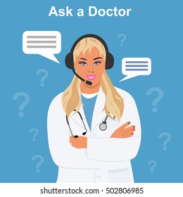 ask a doctor concept, vector illustration