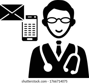 Preguntar un icono médico, gráficos vectoriales negros