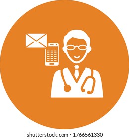 Ask a doctor icon design, vector graphics