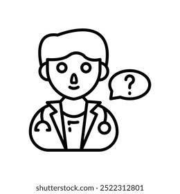 Ask A Doctor Outline Icon, Vector illustration