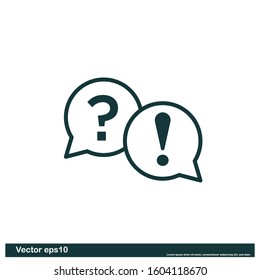 ask and exclamation bubble speech icon sign design element 