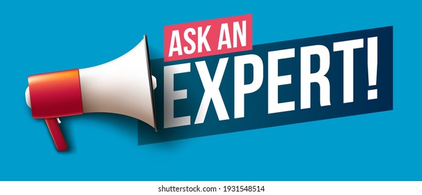 "Ask an Expert" banner with megaphone