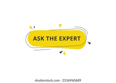 Ask the expert banner vector modern label element design. web or marketing template.