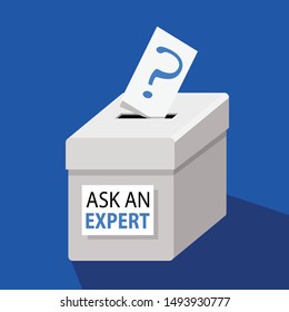 ask an expert box, questions, vector illustration 