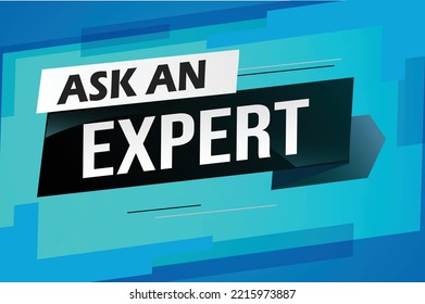 Ask an expert word concept vector illustration with lines 3d style for social media landing page, template, ui, web, mobile app, poster, banner, flyer, background, gift card, coupon, label, wallpaper