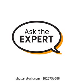 Ask The Experts Business Customers Solution Label Icon Vector