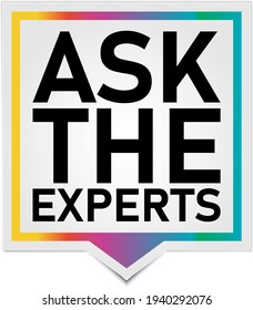 Ask The Experts Business Customers Solution Label Icon Vector