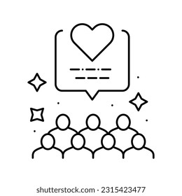 pedir comentarios de vector de icono de línea de negocio. solicitar el signo de la empresa de comentarios. símbolo de contorno aislado ilustración negra