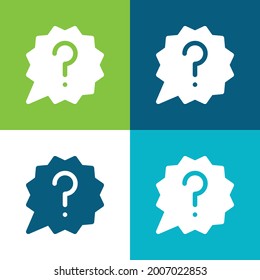 Ask Flat four color minimal icon set