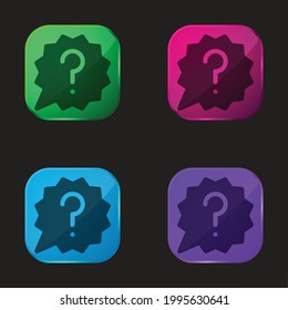 Ask four color glass button icon