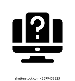 ask glyph icon. Strong and solid vector icon for websites, mobile interfaces, presentations, and visual branding. High quality and easy to edit.