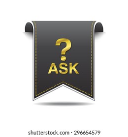 Ask golden Vector Icon Design