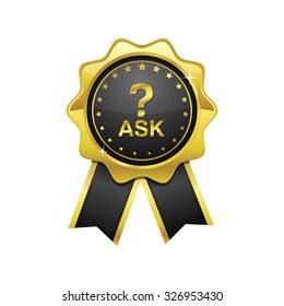 Ask golden Vector Icon Design