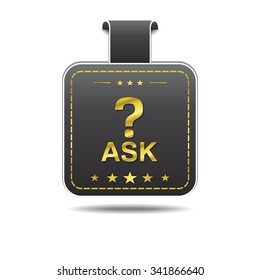 Ask golden Vector Icon Design