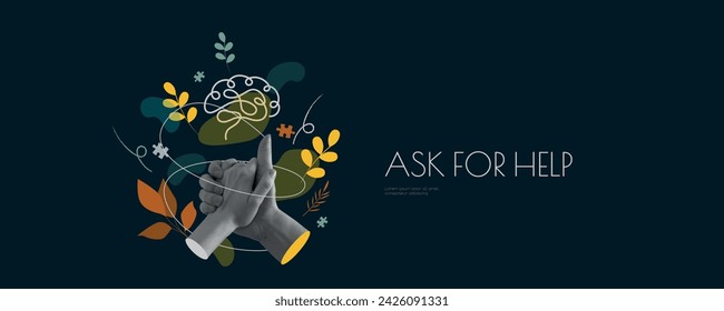 Ask for help. Mental Health concept. Modern design.