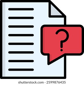 Ask Icon Lineal Color Vector Illustration
