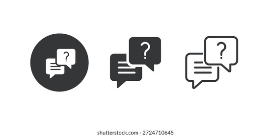 Icono de Preguntar. Icono de serie múltiple. Pixel perfecto aislado sobre fondo blanco. Ilustración vectorial