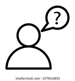 ask icon outline vector design