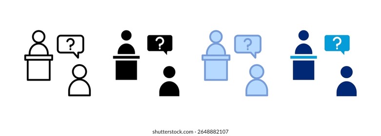 Ask Icon Set Multiple Style Collection