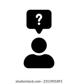 Icono de pregunta. inicio de sesión para concepto móvil y diseño web. ilustración vectorial
